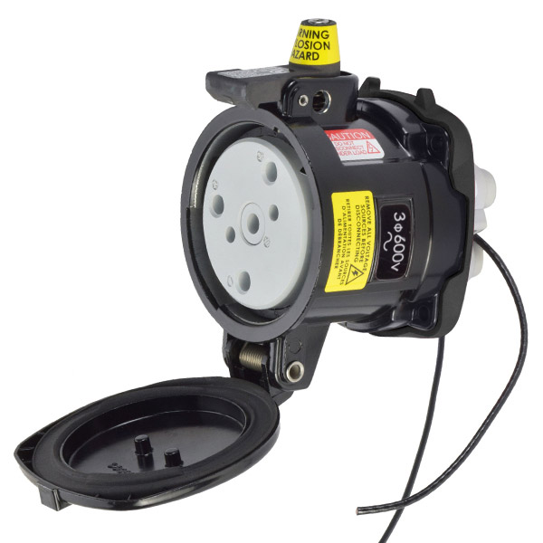 36-64143-972-HAZ - DS60 RECEPTACLE METAL BLACK SIZE 4 TYPE 4X 3P+G 60A 600 VAC 60 Hz +2 AUX